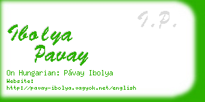 ibolya pavay business card